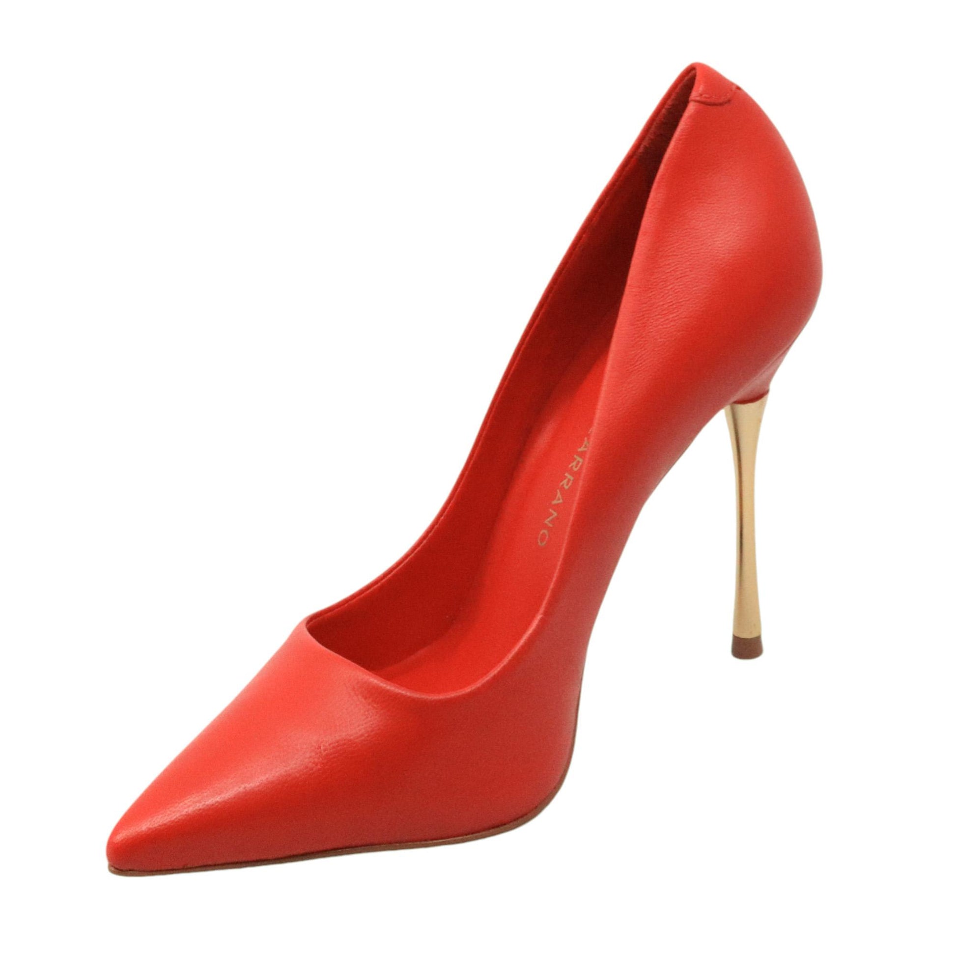 Décolleté donna Carrano in pelle di colore rossa 