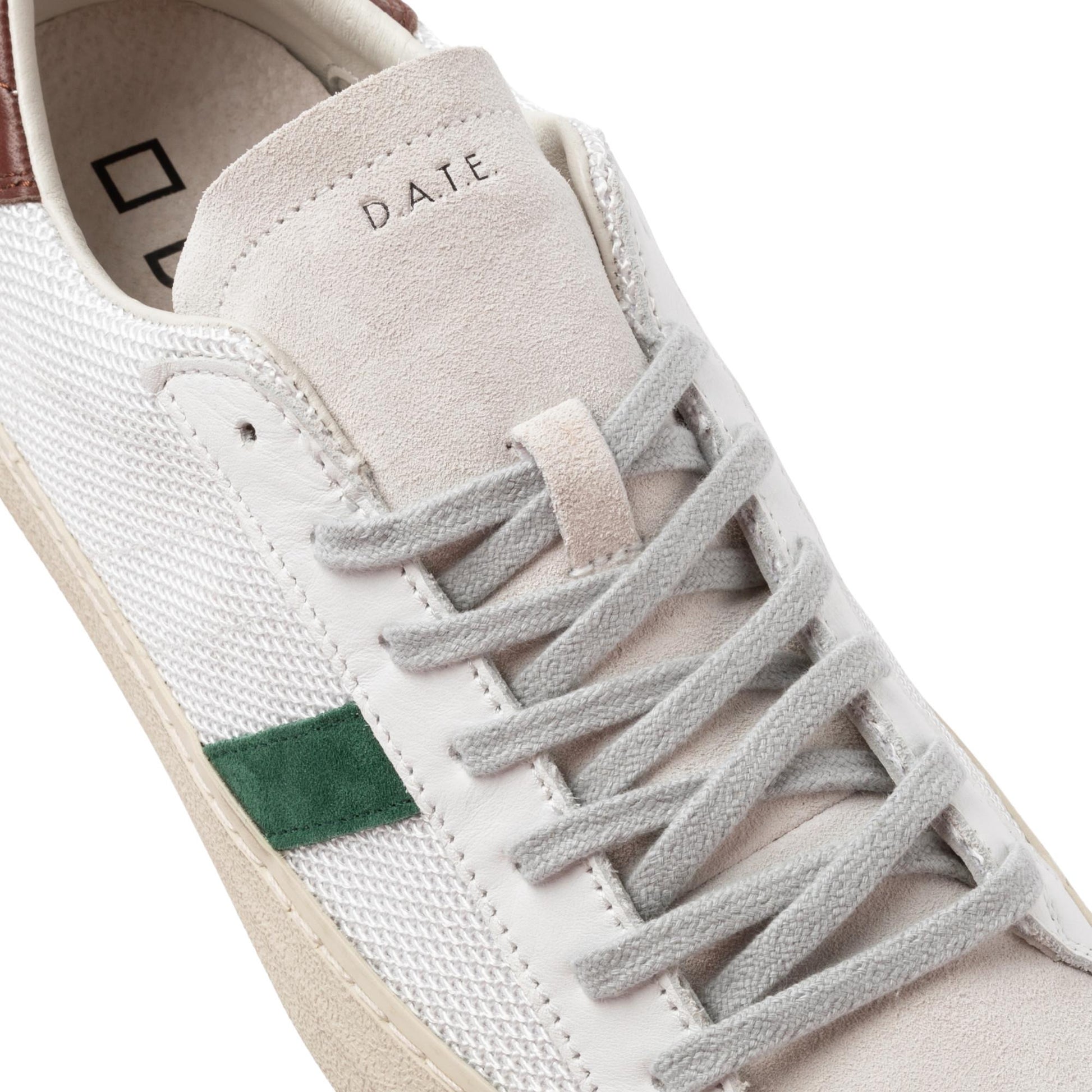D.A.T.E. Hill Low Argegno HL-AR-WN sneaker uomo in pelle bianca e marrone 