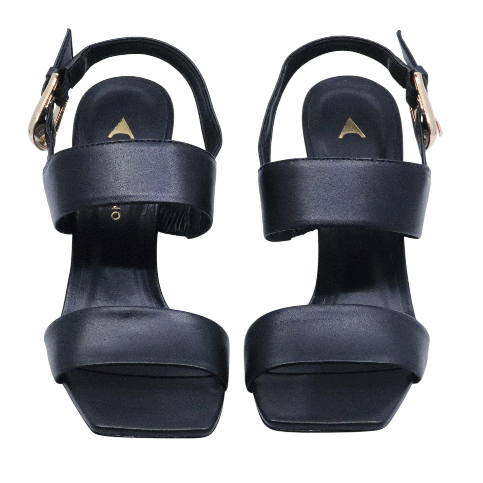 Sandalo con tacco donna Carrano 467034 in pelle nera 