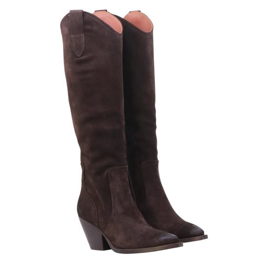 Curiositè TX9 stivale texano donna in camoscio marrone 