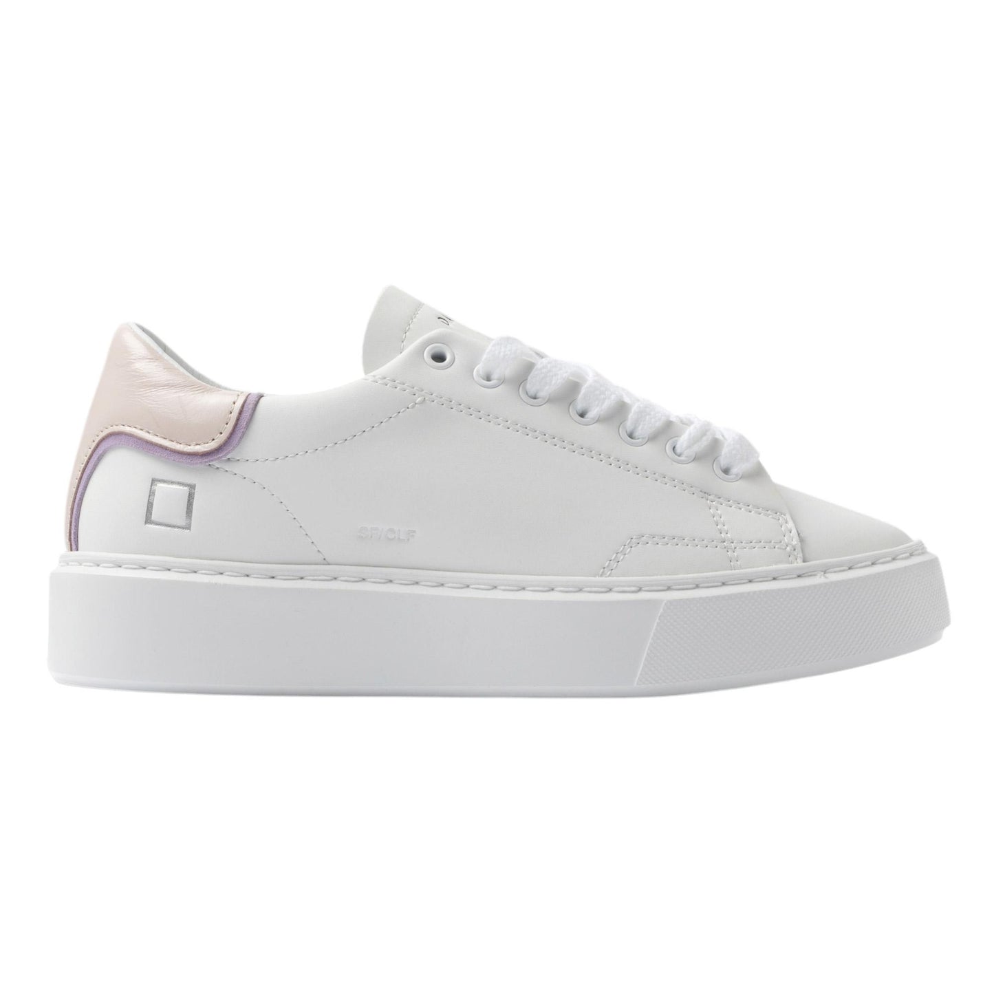 DATE Sfera Calf White Rose SF CA RO sneaker donna pelle bianca 