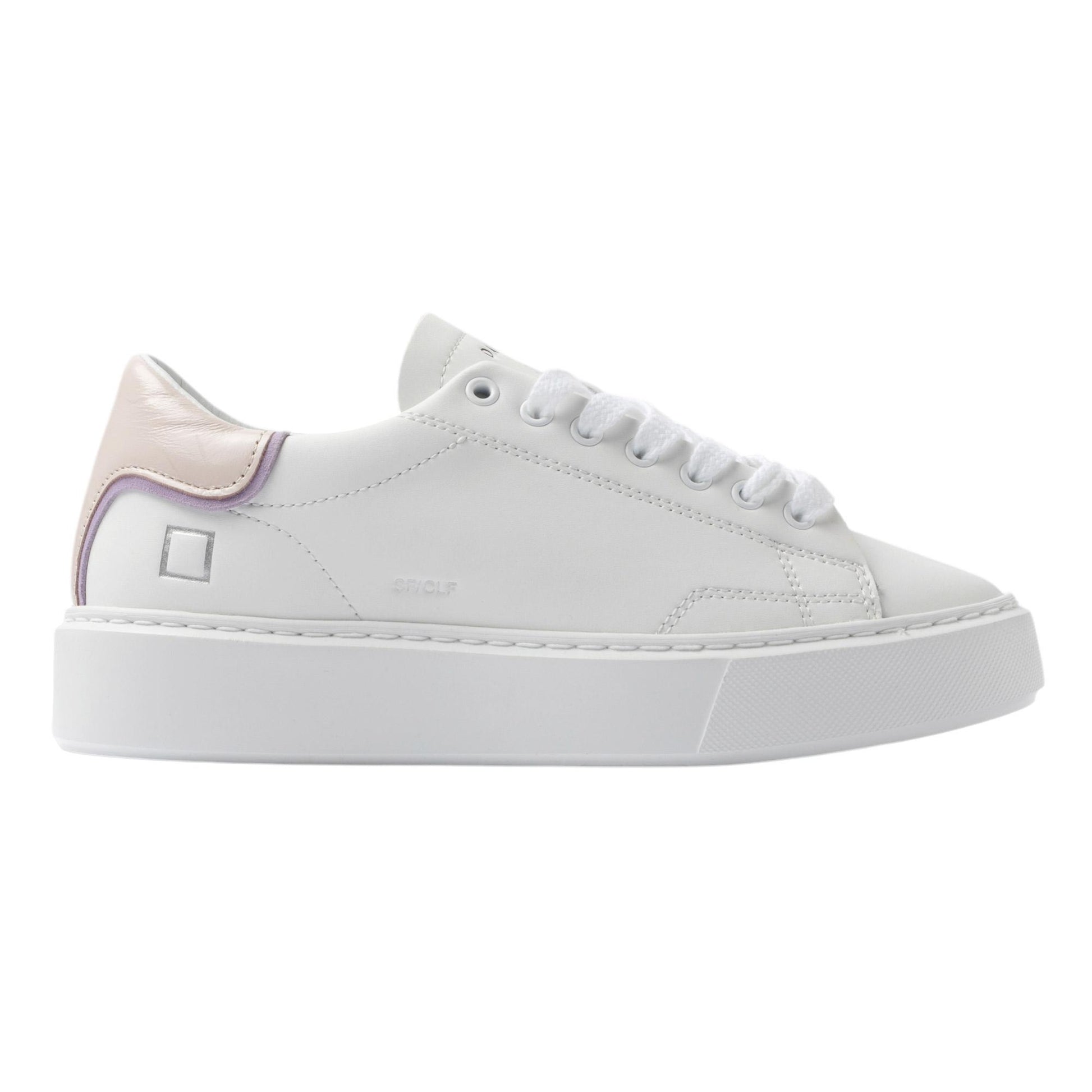 DATE Sfera Calf White Rose SF CA RO sneaker donna pelle bianca 