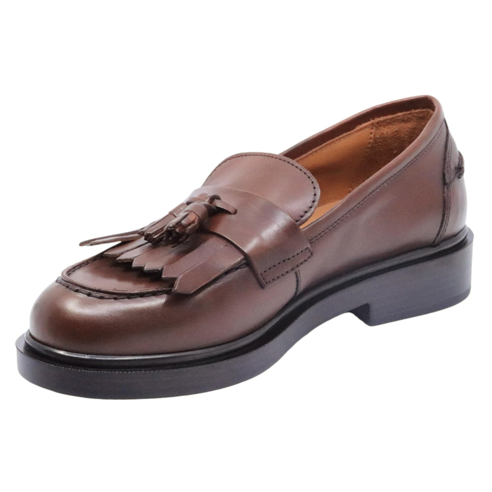 Mocassino donna Triver Flight 709-24 in pelle marrone caratterizzato da un mappetto 