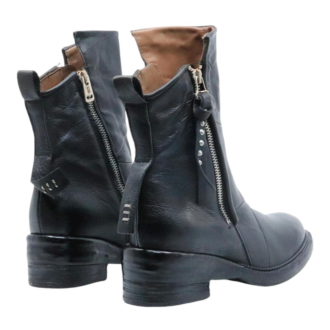 Stivaletto donna AS98 A23210 in pelle nera 