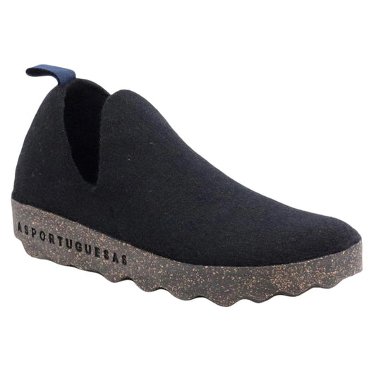 Asportuguesas City scarpa in lana naturale nera 