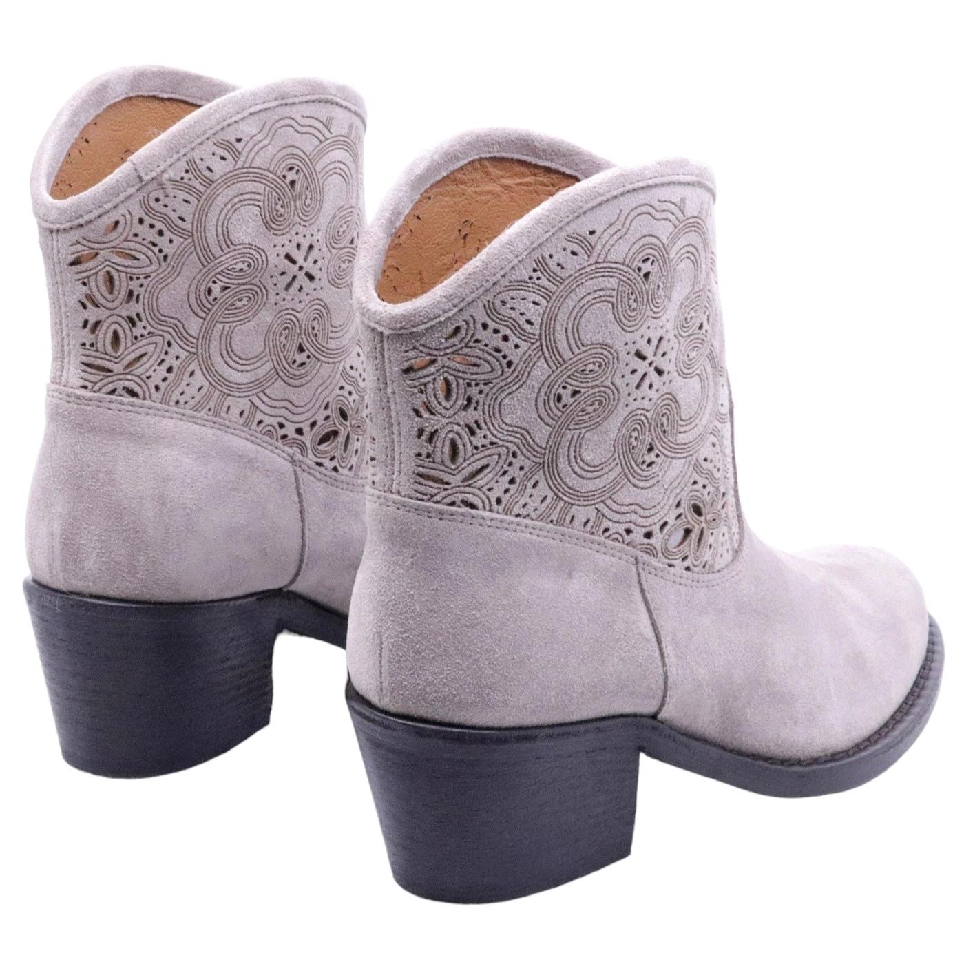 Stivaletto texano Via Roma 15 4148 in pelle scamosciata fango 