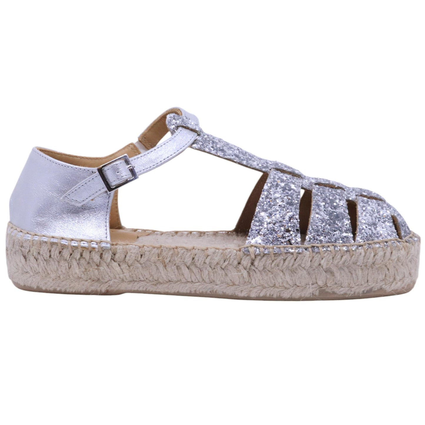 Sandalo donna Lagoa Valencia in glitter argento 