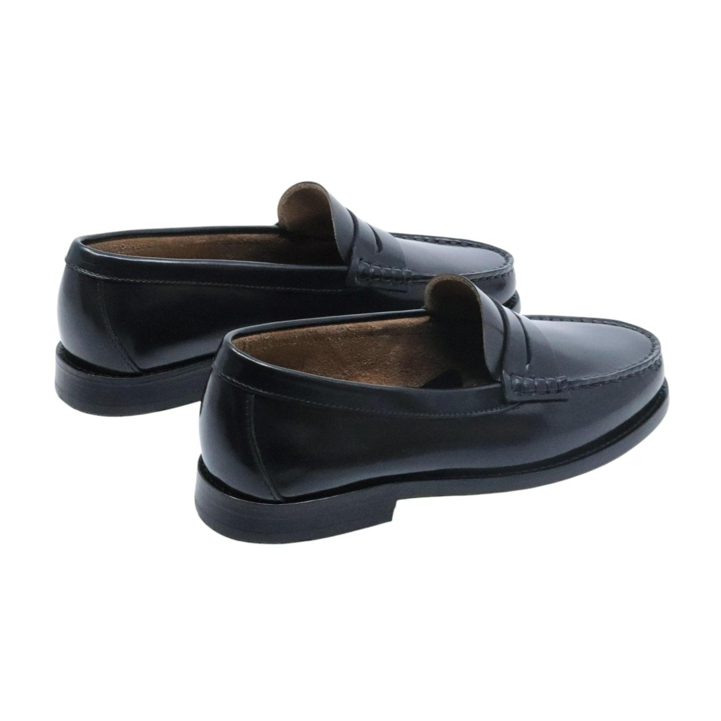 Saxone of Scotland Coll W 30 Black Shiny mocassino donna in pelle nera fondo cuoio 