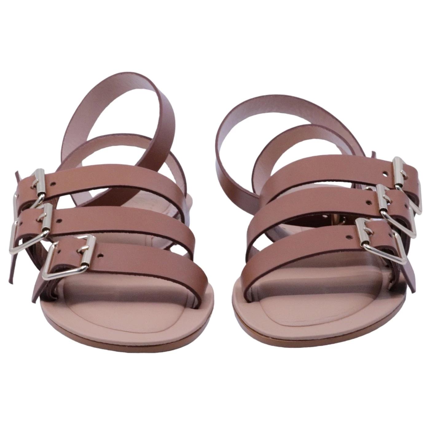 Sandalo donna Cecile 2845 in pelle cuoio con fibbie 