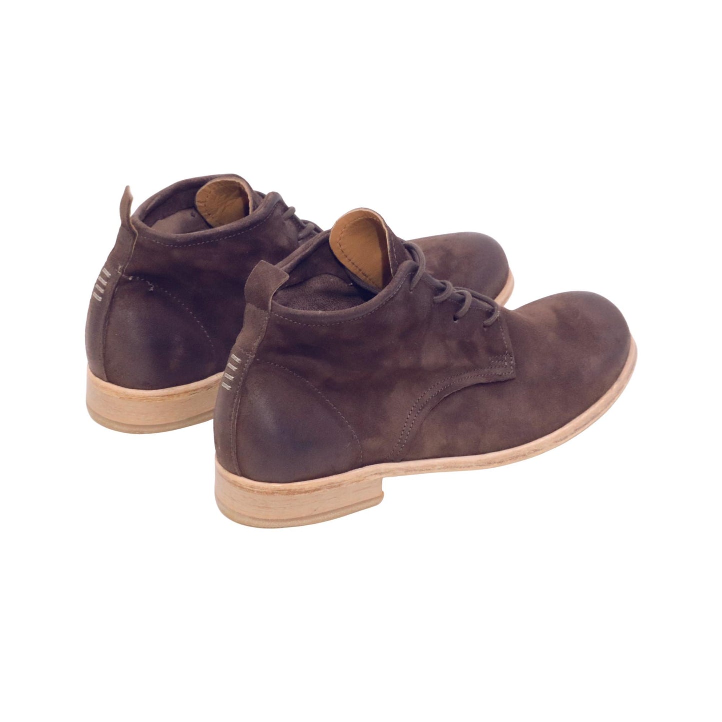 AS98 Camillo Z59204 stivaletti uomo in camoscio ebano con suola in cuoio 