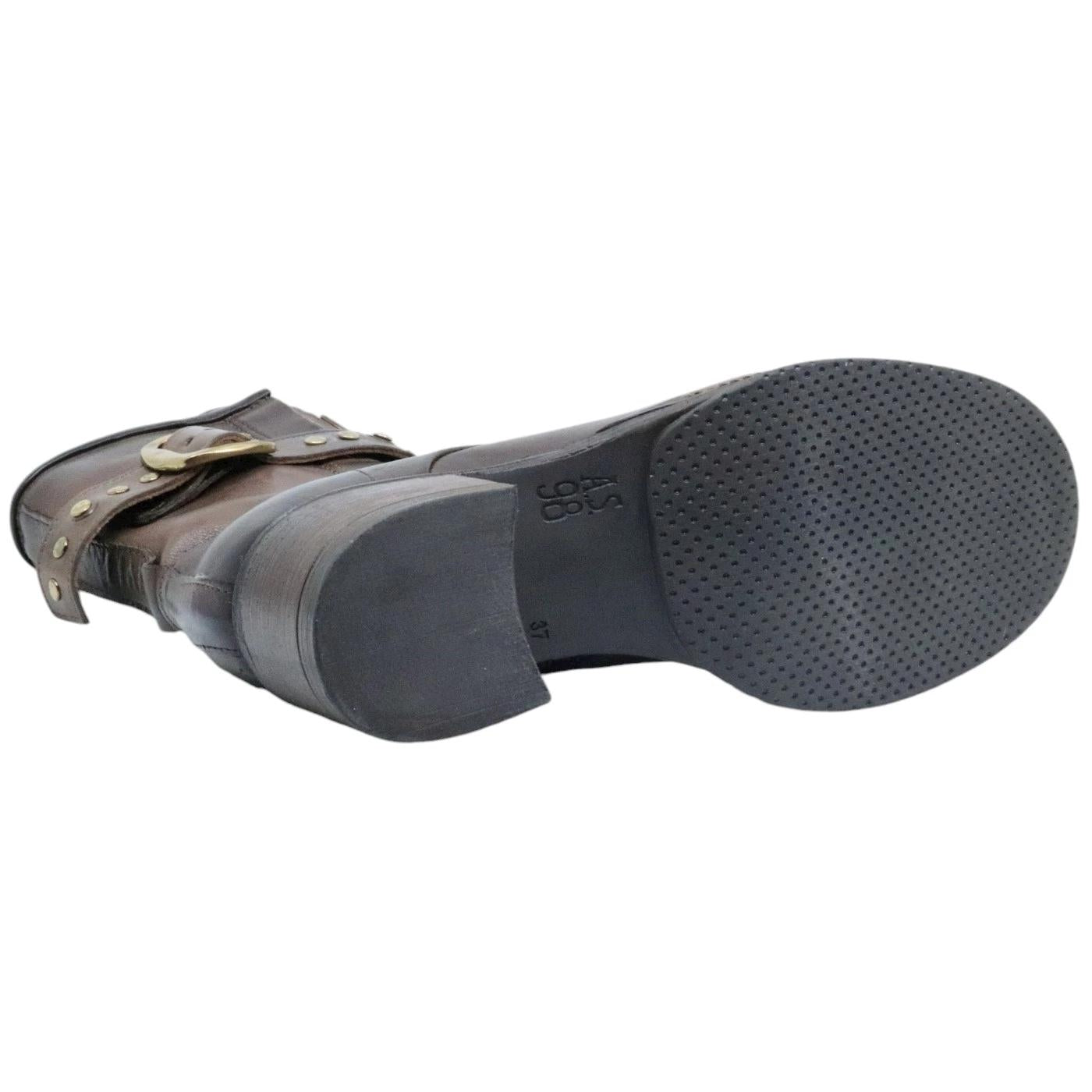 Stivaletto donna AS98 B52213 in pelle marrone 