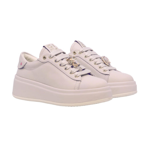 Gio+ Olivia 18A Combi Gatto sneaker donna in pelle color crema 