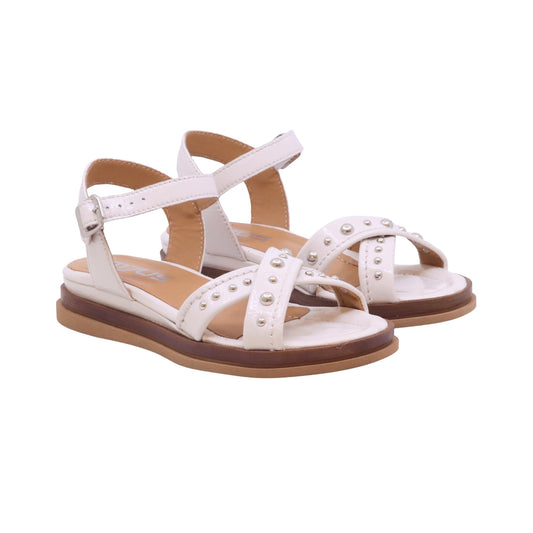 Mjus N14002 sandalo donna in pelle bianco panna con zeppa casual comfort 