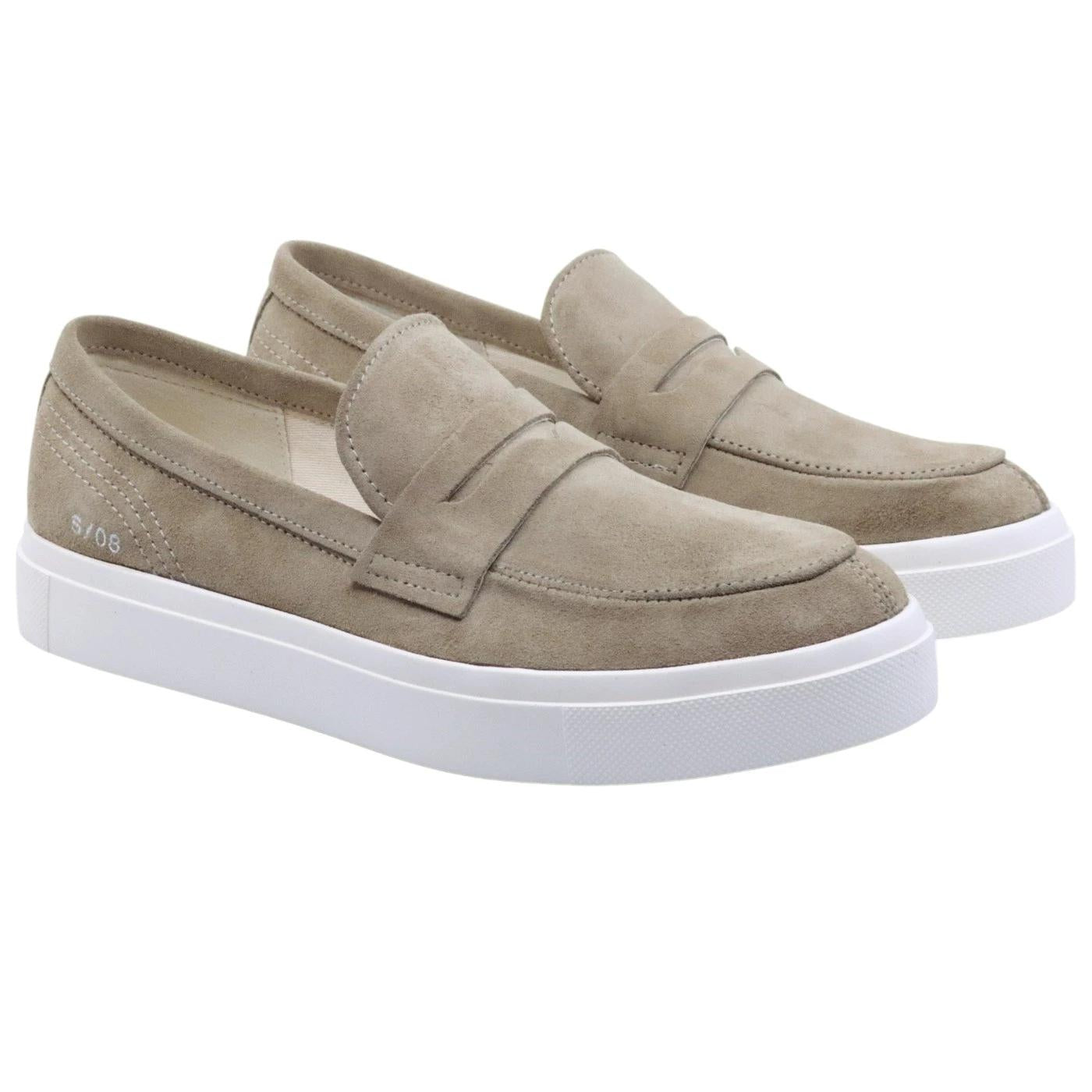 Mocassino slip on uomo Panchic S08 in camoscio vintage khaki 