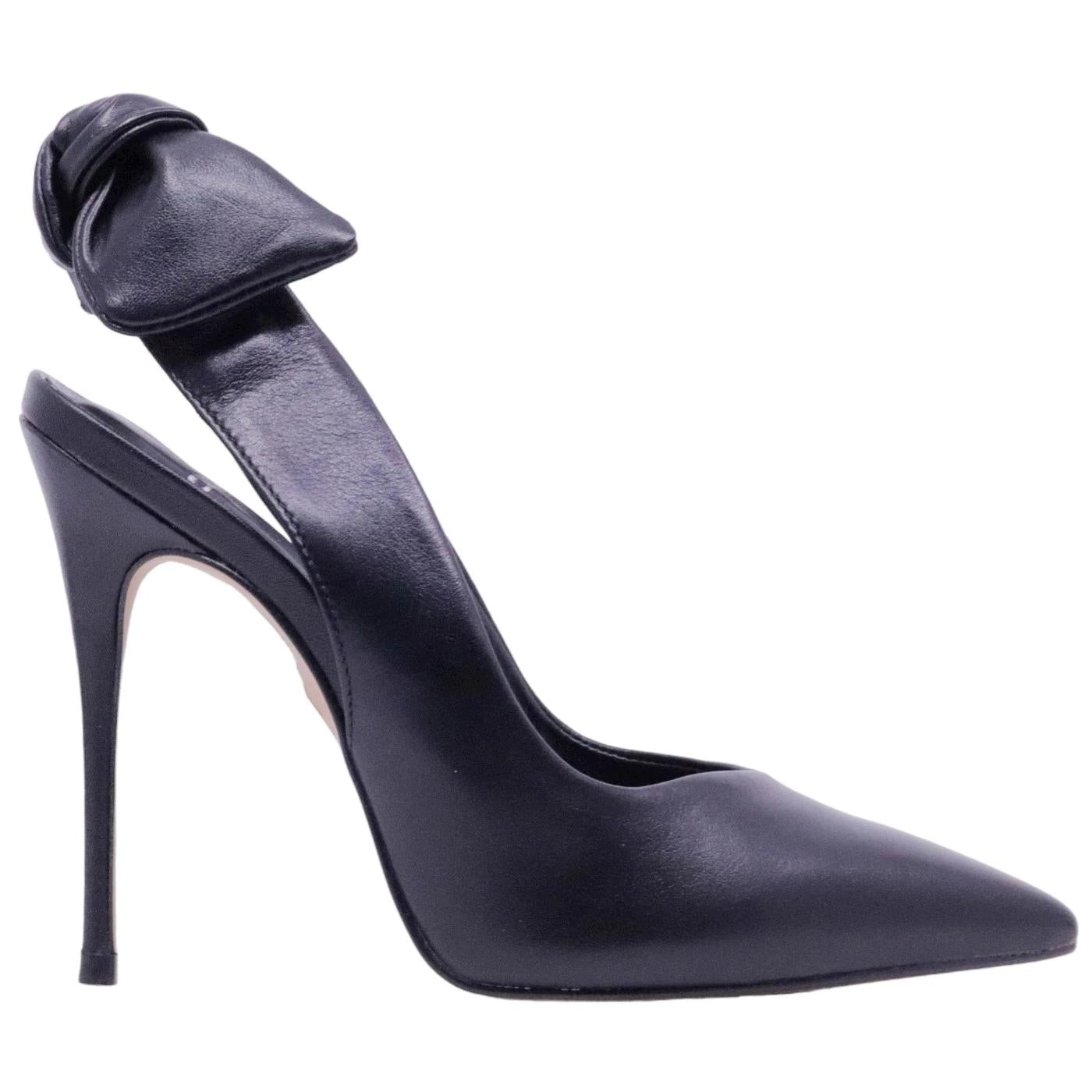 Slingback donna Carrano 404052 in pelle di colore nero 