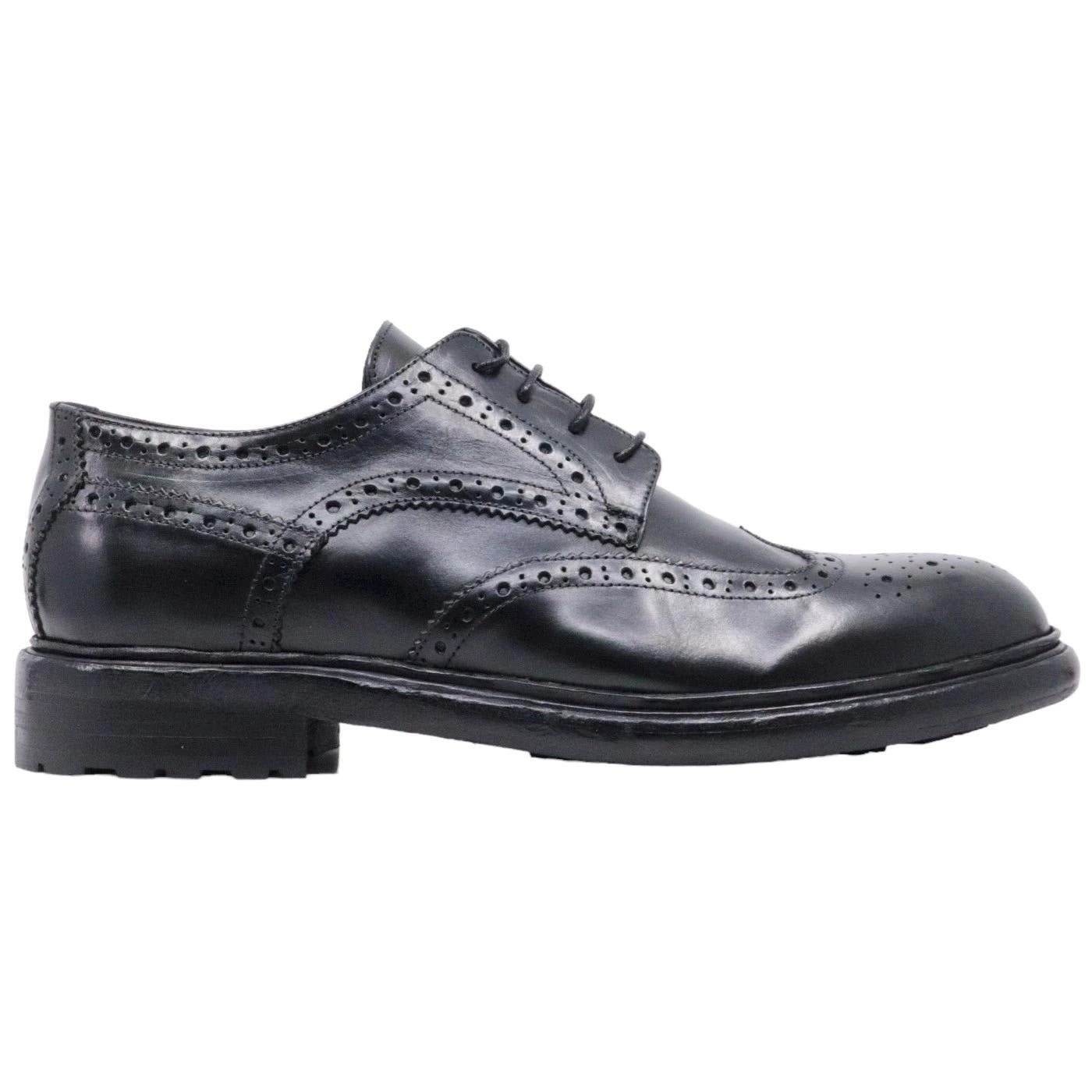 Crispiniano 6089 scarpa derby imperiale da uomo in pelle nera 