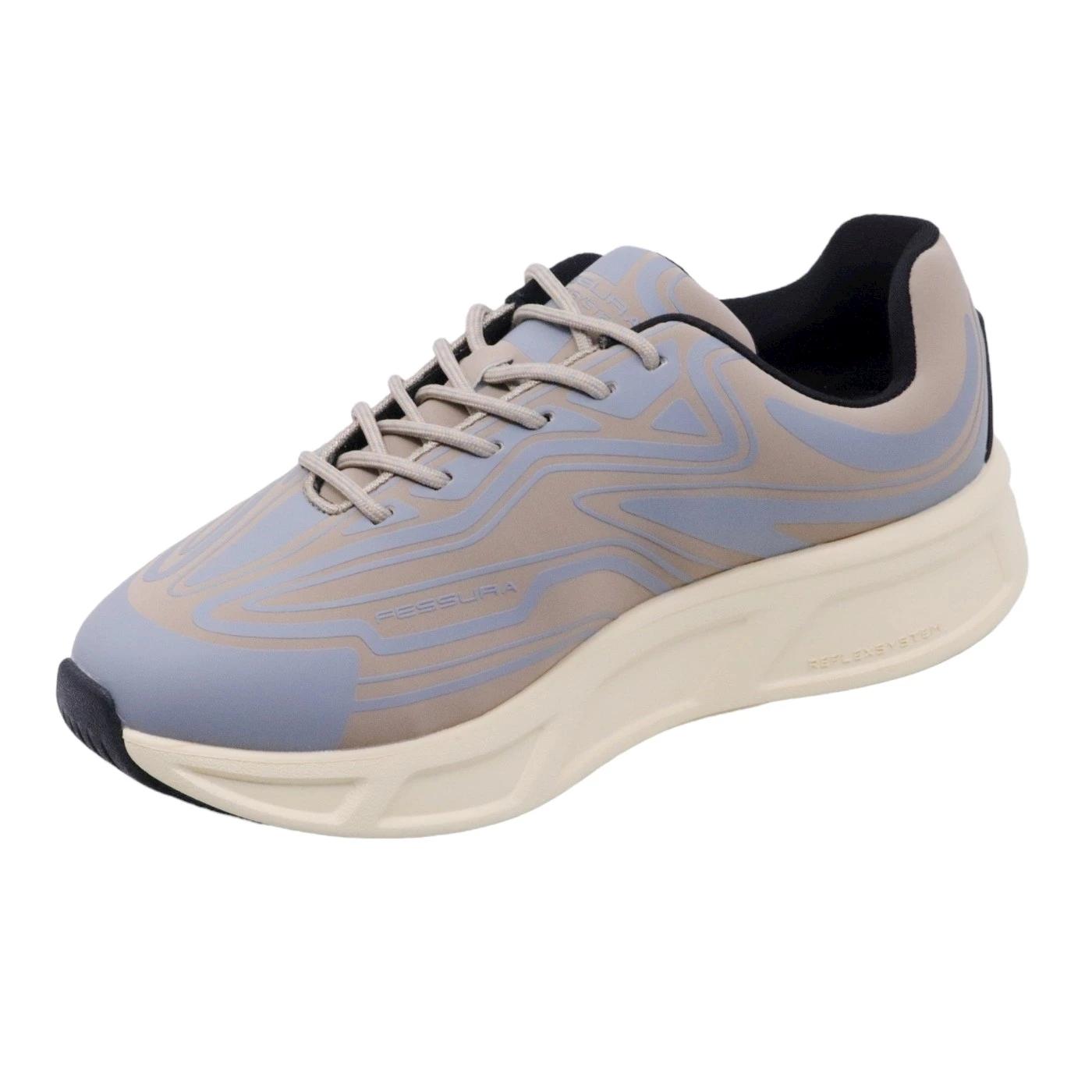 Sneaker donna Fessura Runflex #02 in nabuk sabbia e ice 