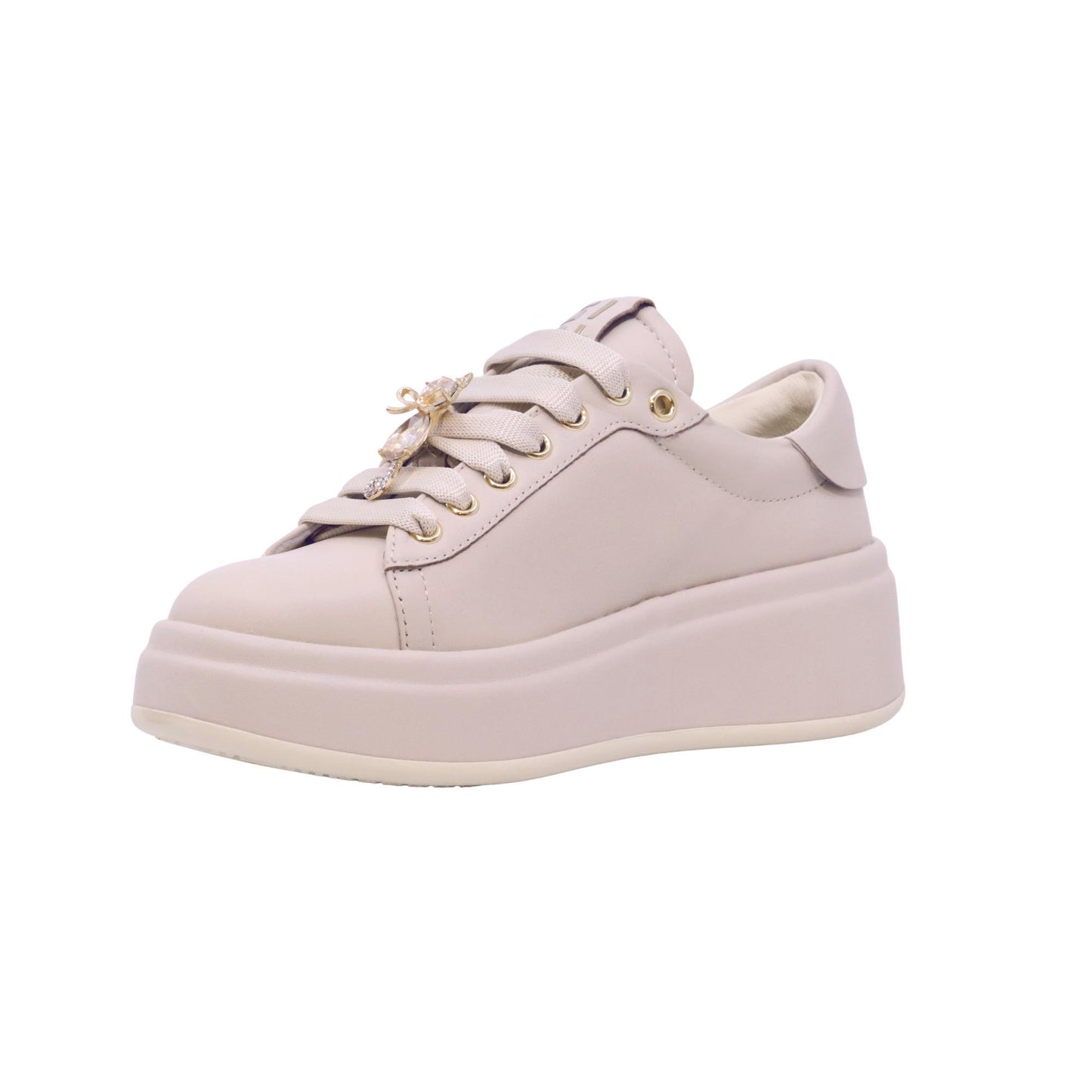 Gio+ Olivia 18A Combi Gatto sneaker donna in pelle color crema 