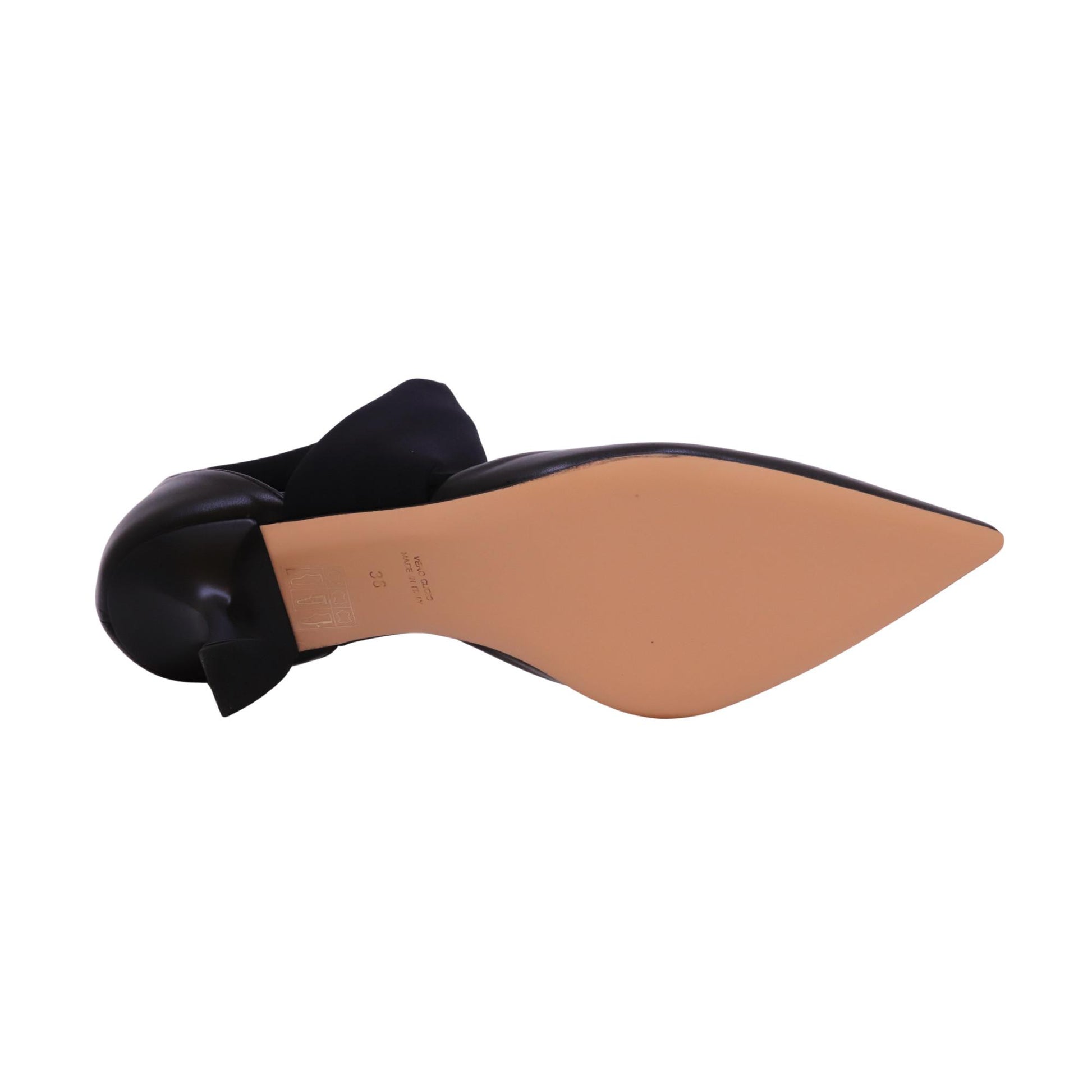 Isabelle Paris IS712 Nappa Nero décolleté donna con fascia elastica e tacco 7 cm 