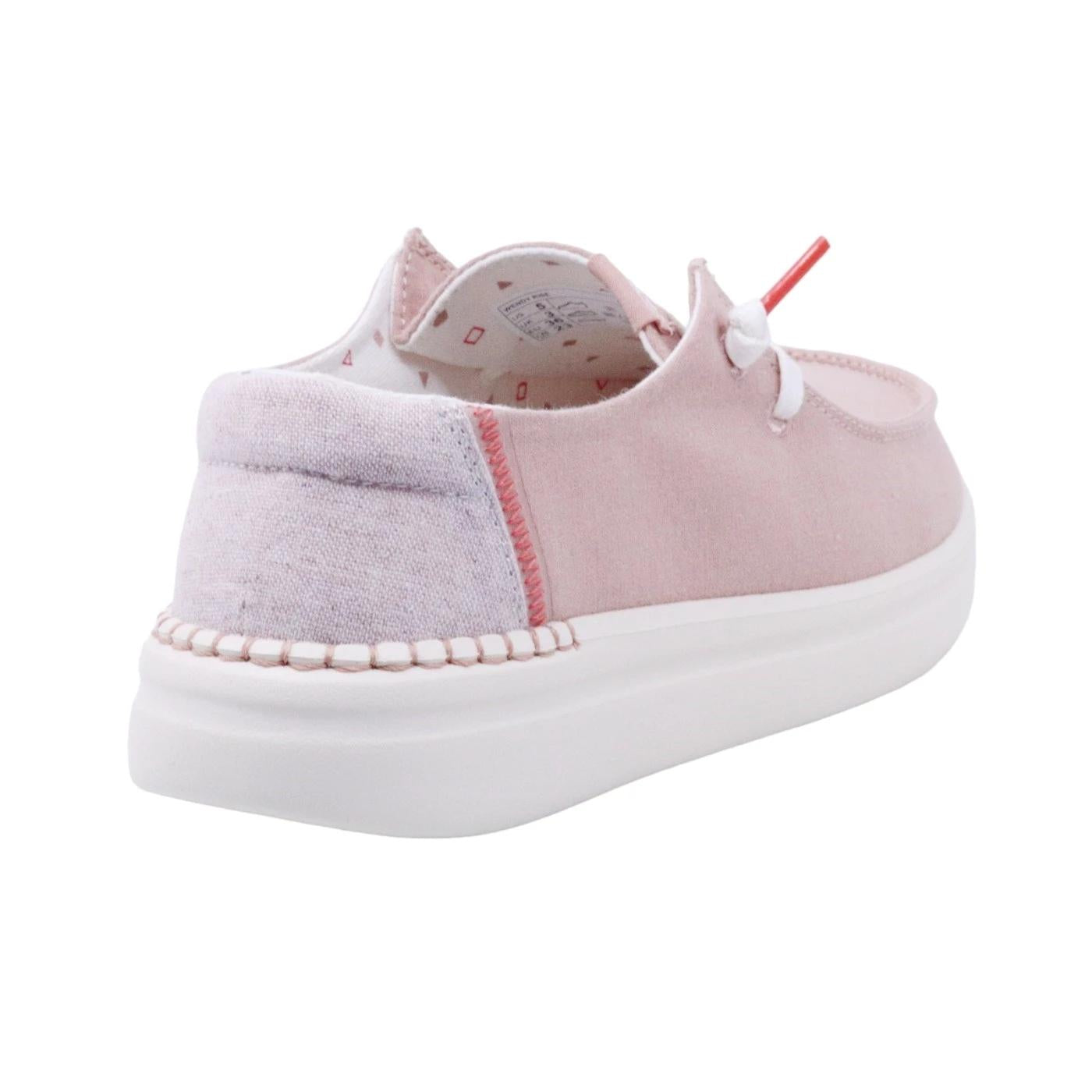 Hey Dude Wendy Rise sneaker donna in misto lino rosa 