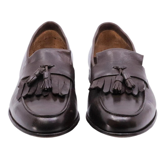Mocassino uomo Crispiniano 02 in pelle nappata marrone 