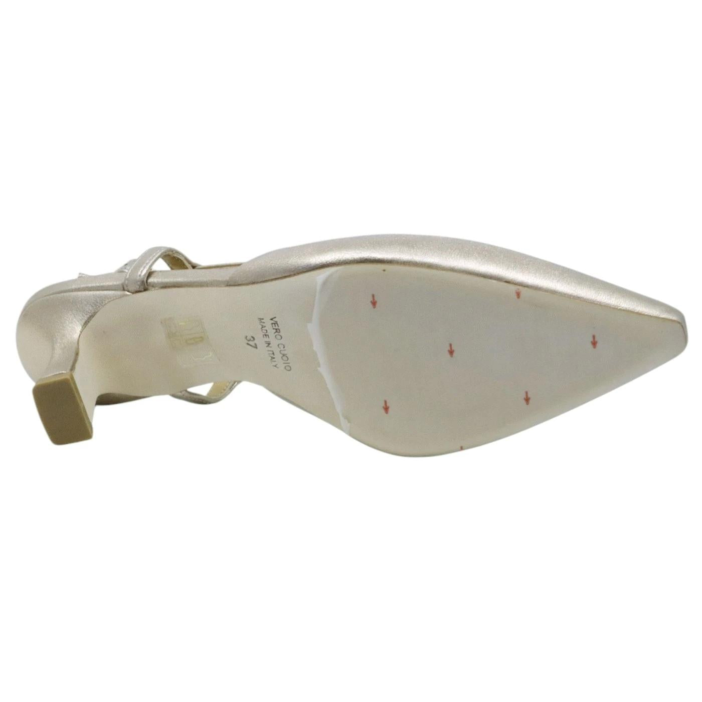 Slingback donna The Seller EN809 in pelle champagne 