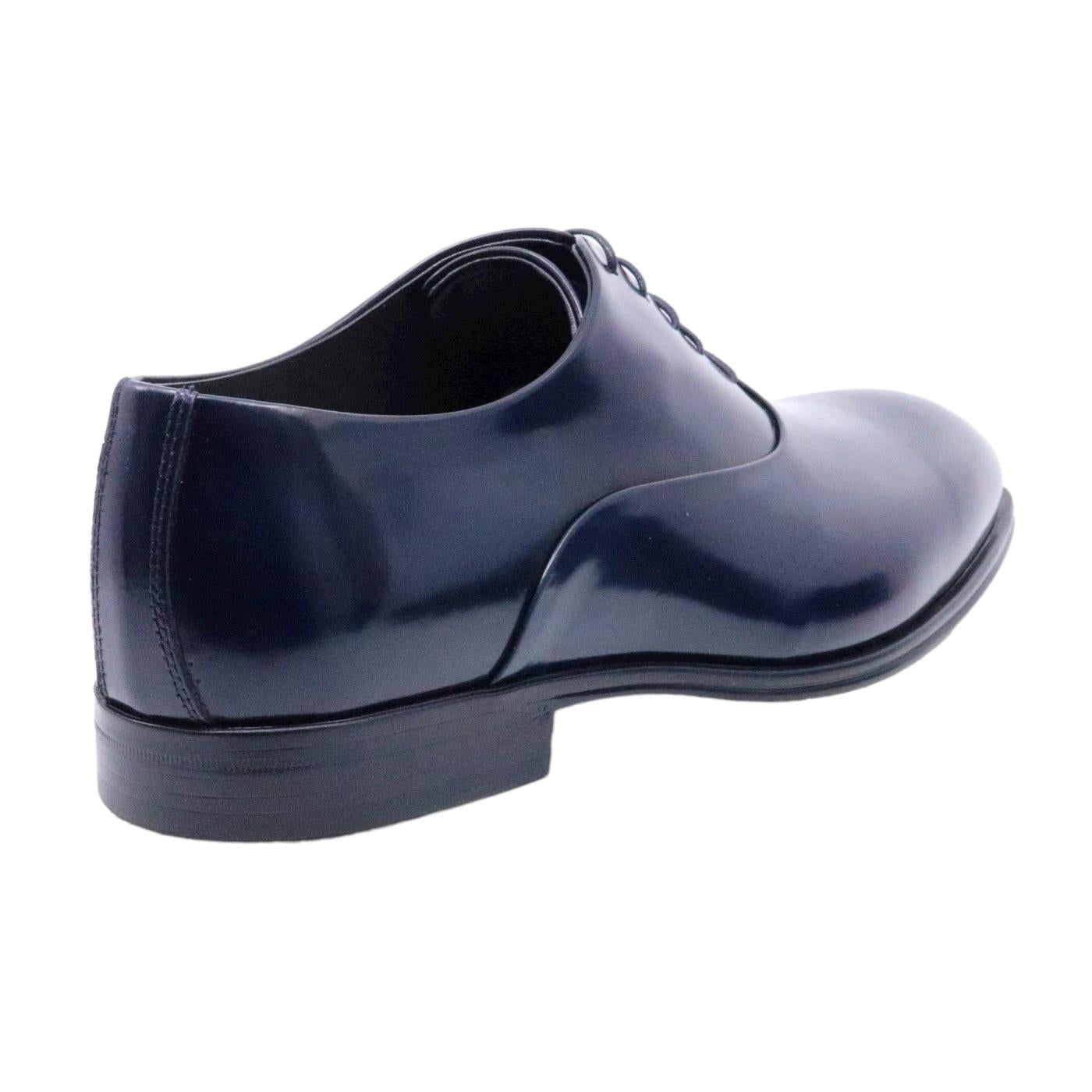 Scarpa Oxford uomo Corvari in pelle spazzolata blu 