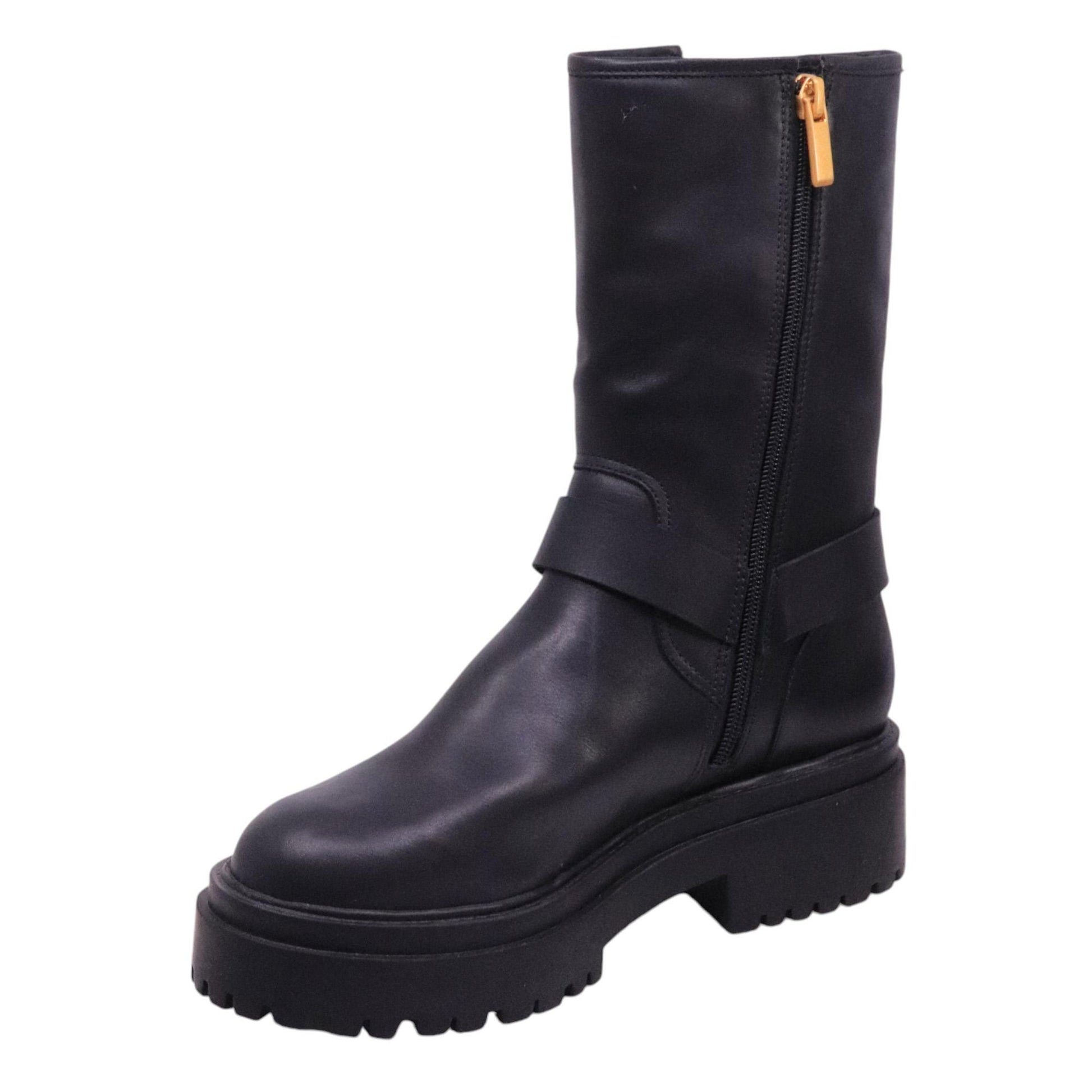 Stivale Biker donna Carrano 506034 in pelle nera 