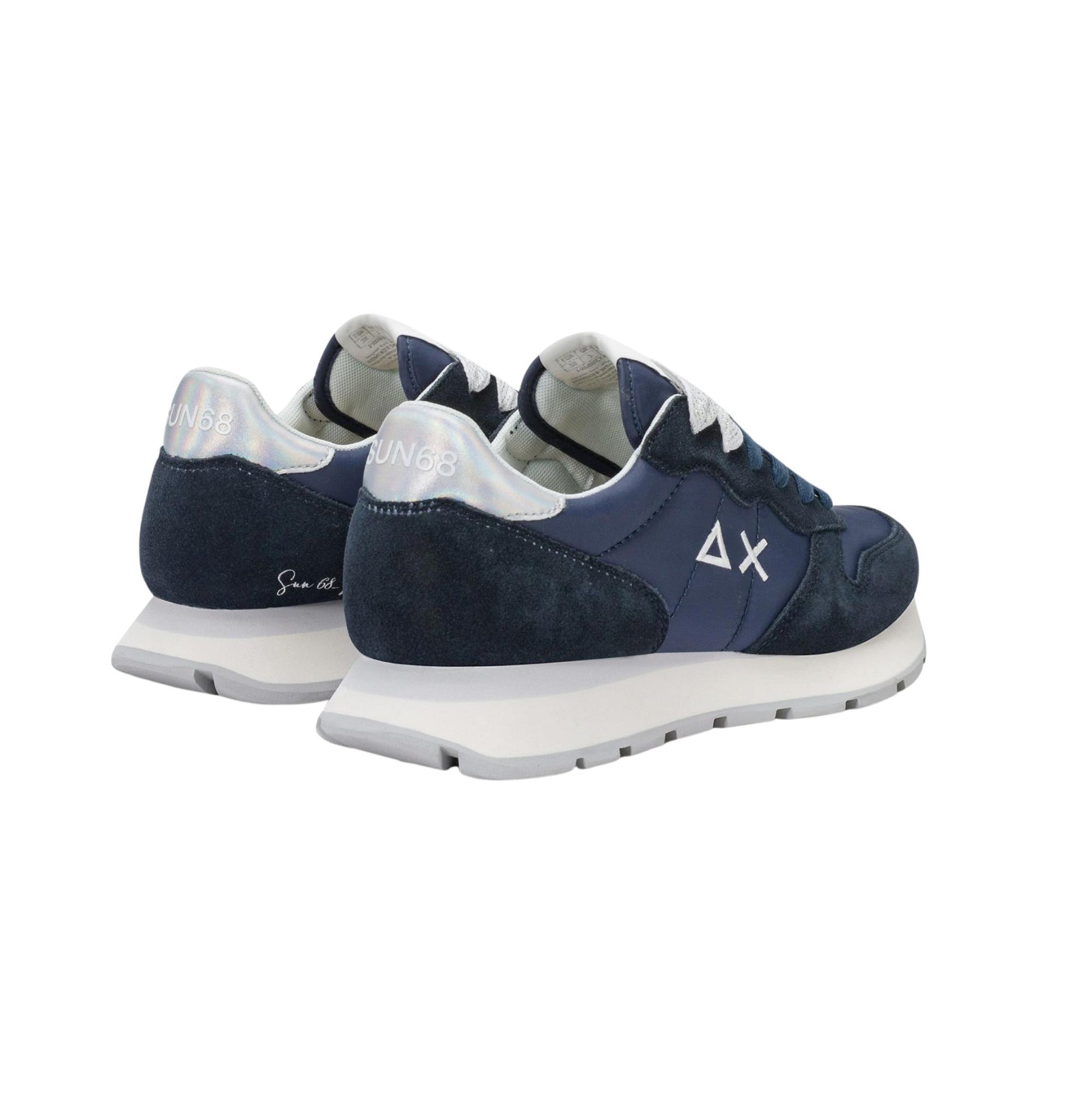 SUN68 Ally Gold Silver Z36202-07 sneaker donna in camoscio e nylon blu navy 