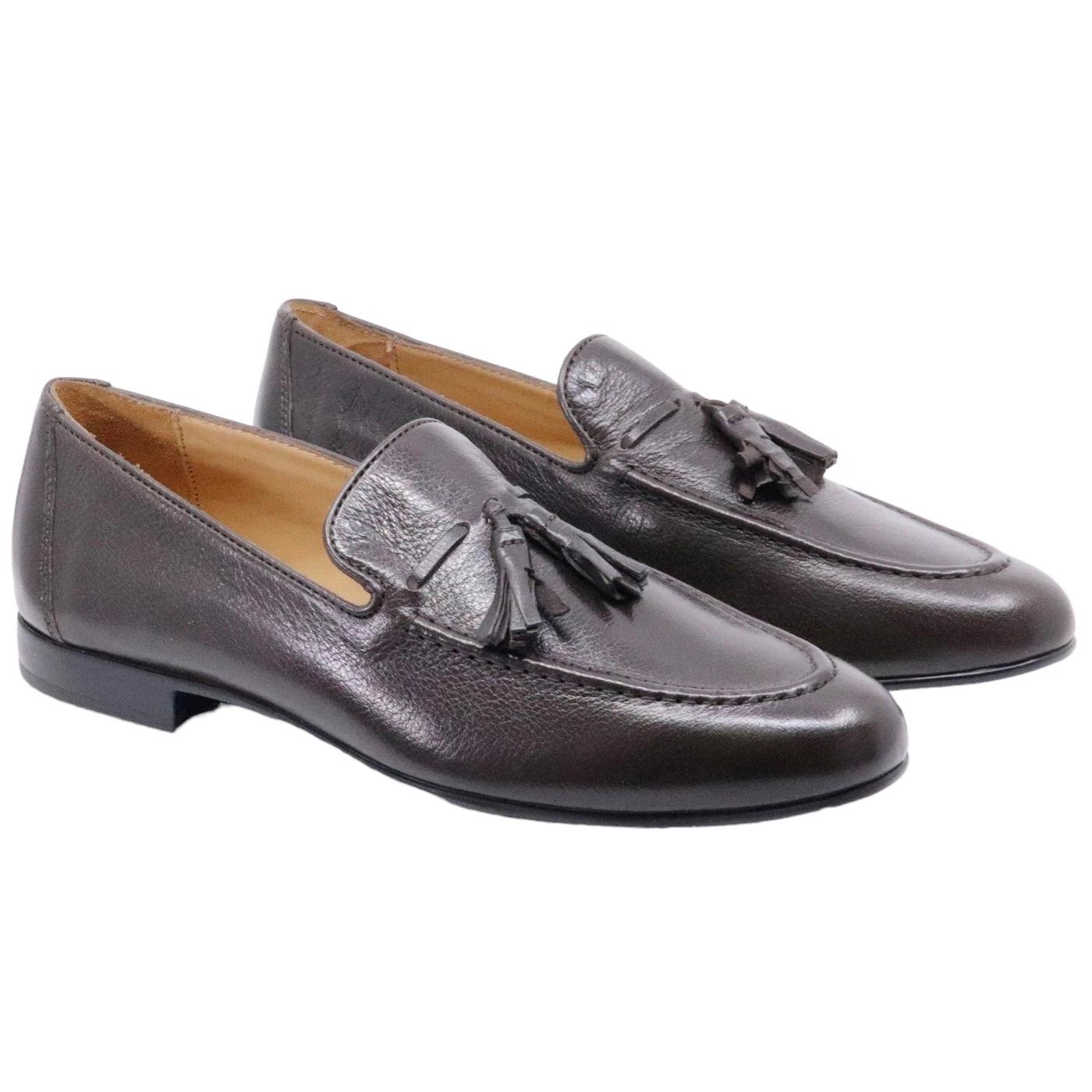 Mocassino uomo Antica Cuoieria 22678 in pelle marrone 