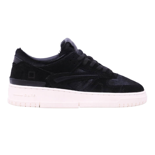 DATE Torneo Pony Black TO PB BK sneaker donna in pelle e cavallino color nero 