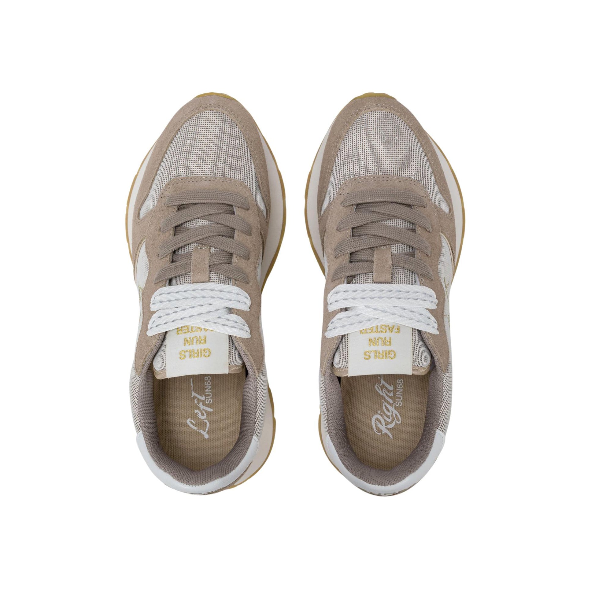 SUN68 Ally Glitter Z36203-98 sneaker donna in camoscio e lurex grigio stone 