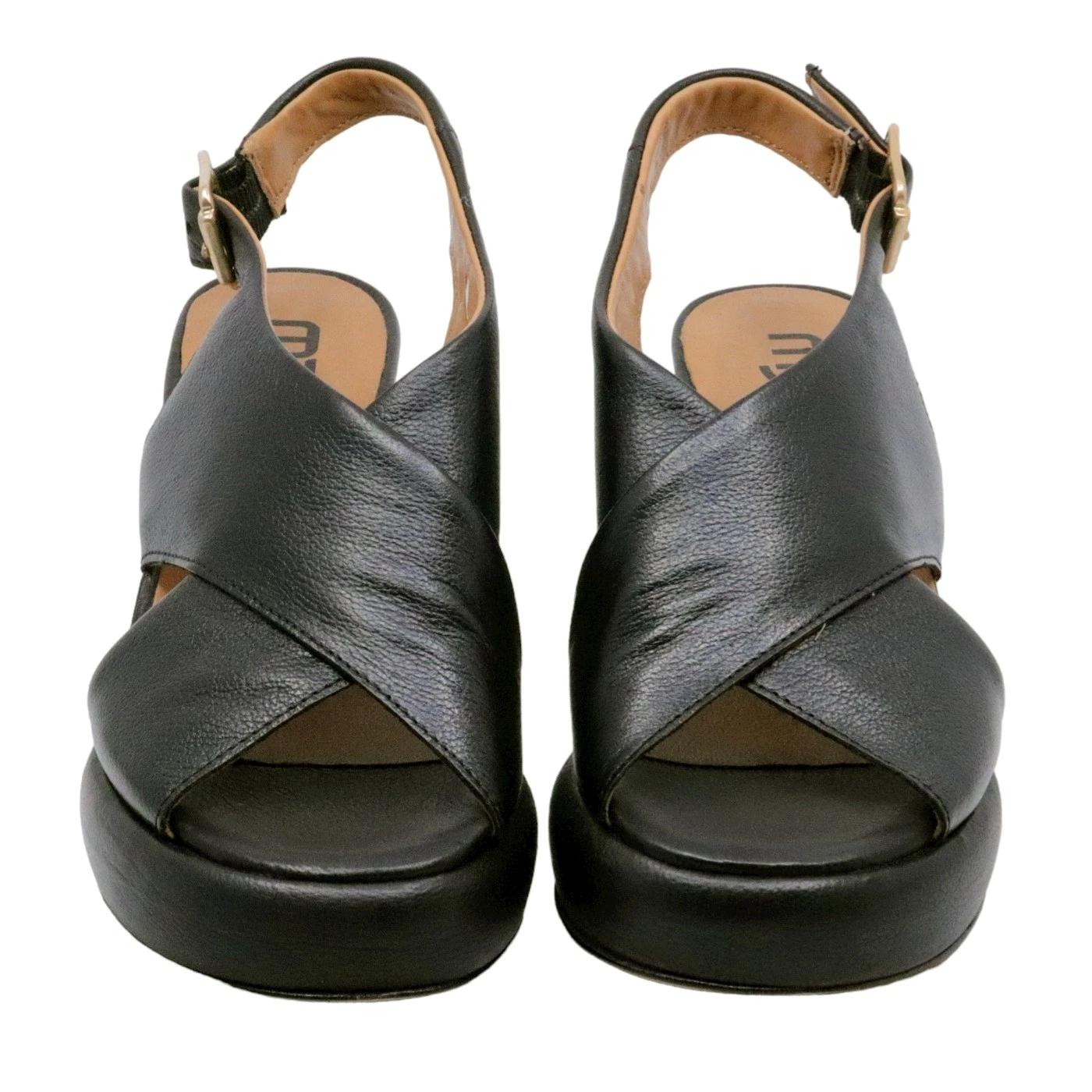 Sandalo con tacco Mjus T91001 in pelle nera 