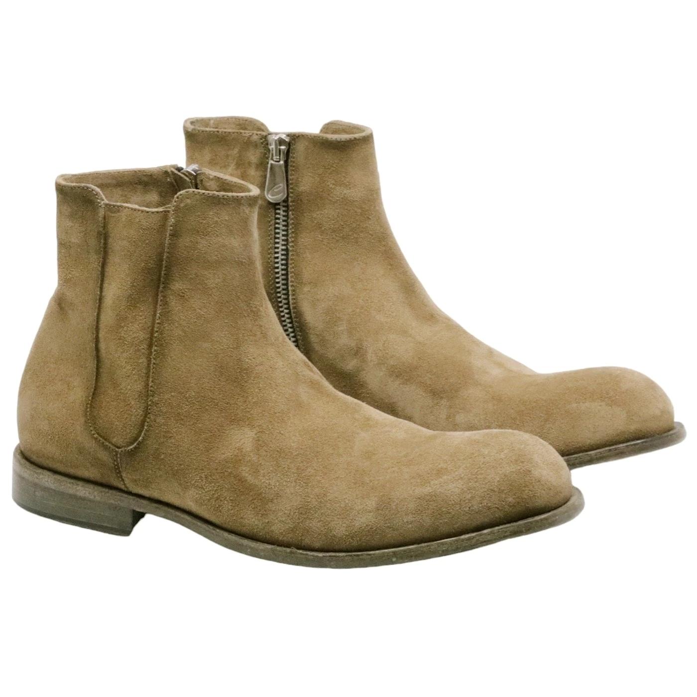 Stivaletto uomo Crispiniano 71 in pelle scamosciata taupe 