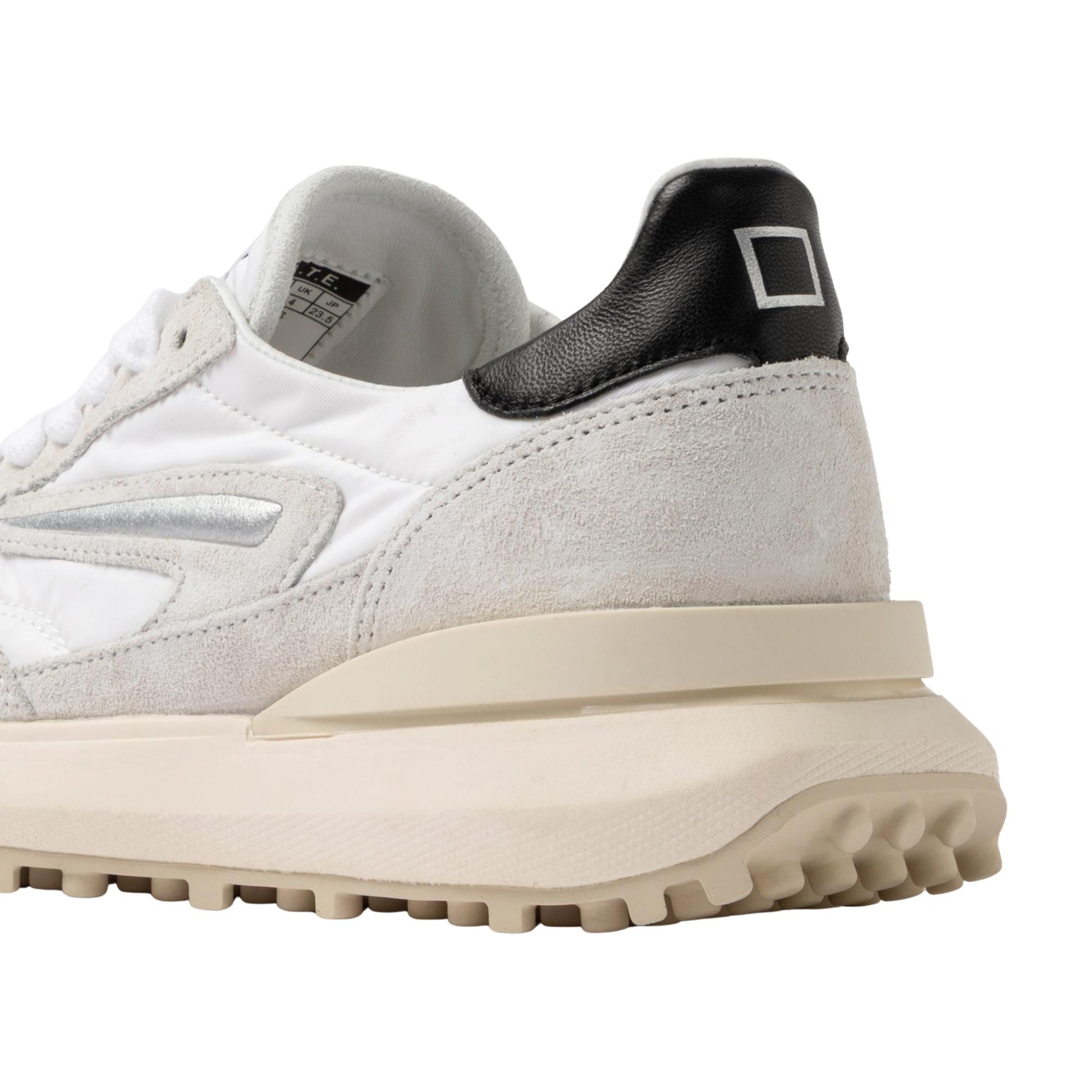 D.A.T.E. Athleta Nylon AT-NY-WB sneaker donna in nylon bianco con dettagli neri 