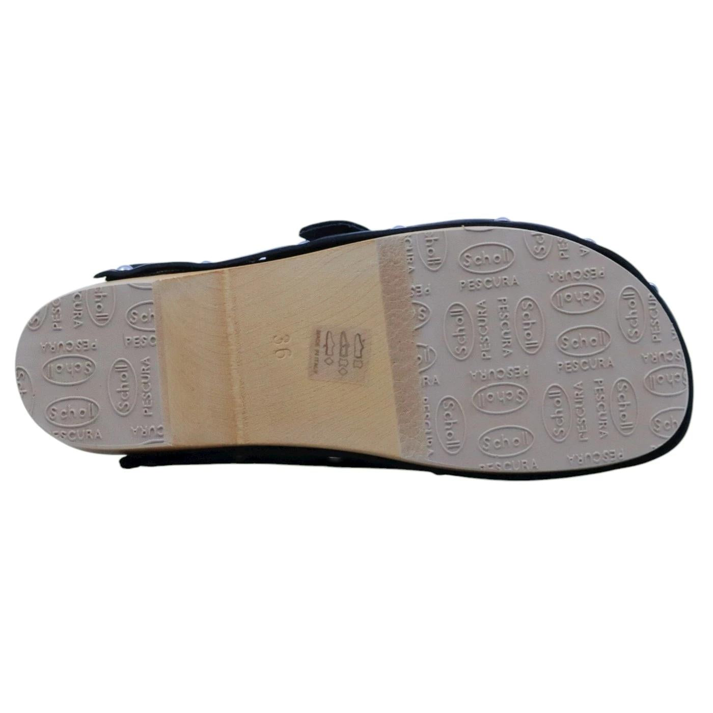 Sabot Scholl Pescura Clog da donna in pelle nera 