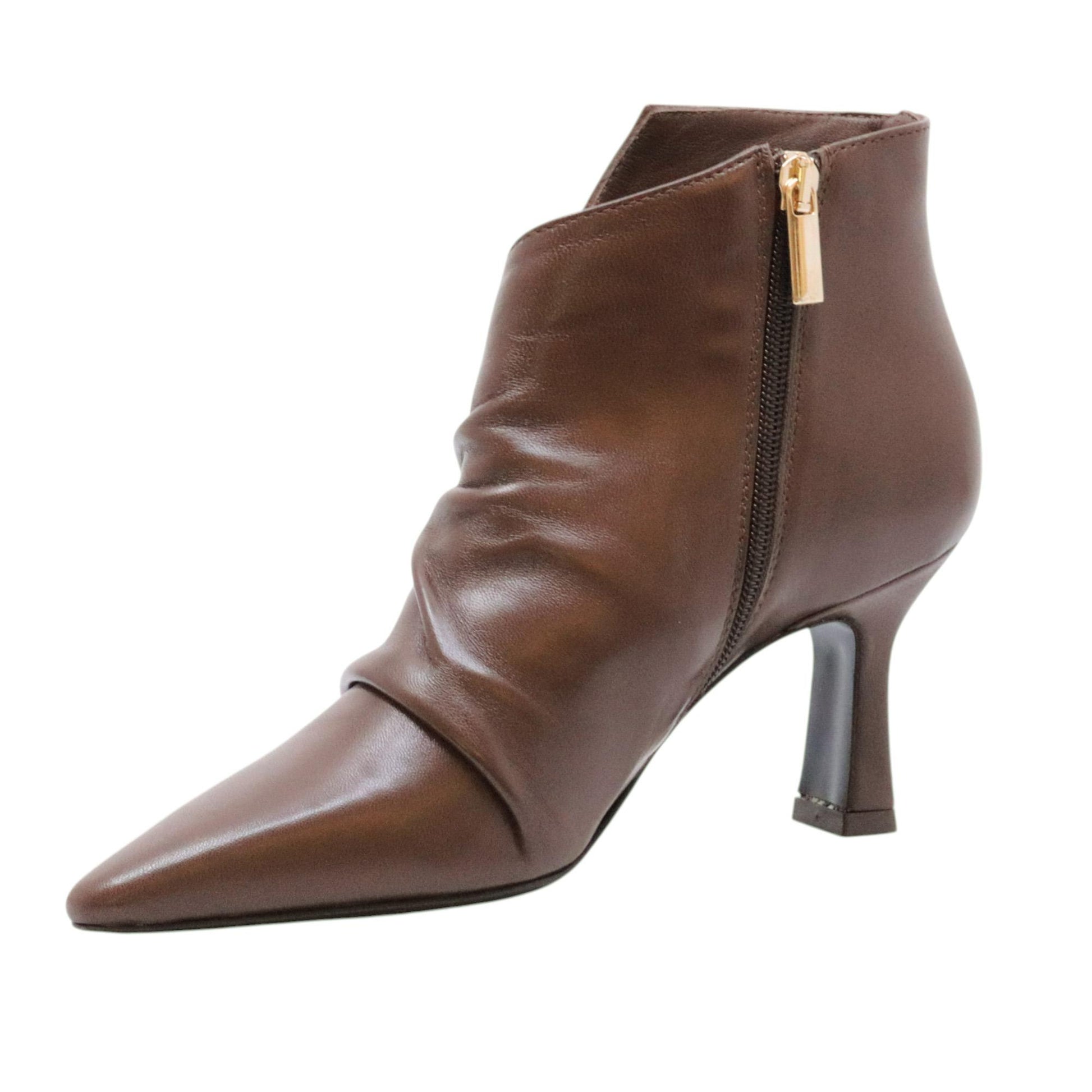 The Seller BR317 tronchetto donna in pelle marrone fondente 