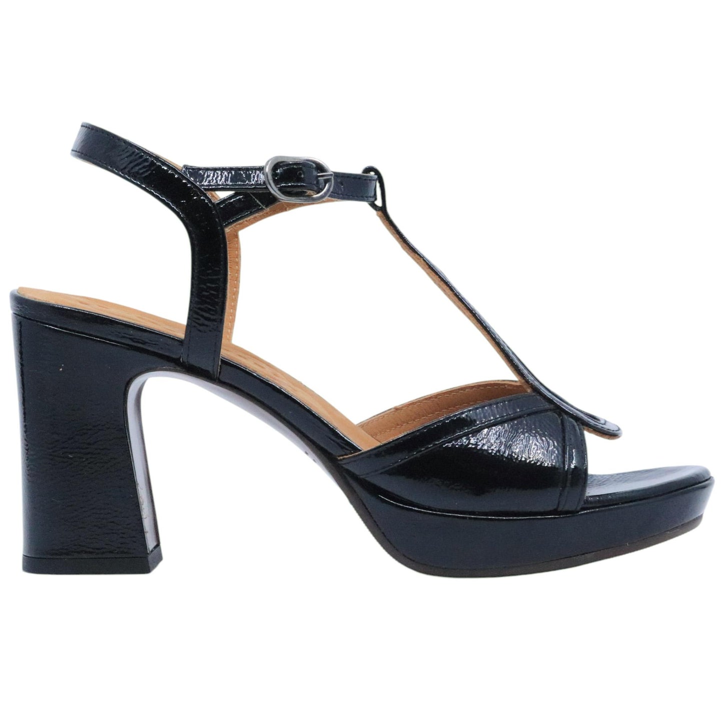 Chie Mihara Kemira sandalo donna in pelle vinile nera 