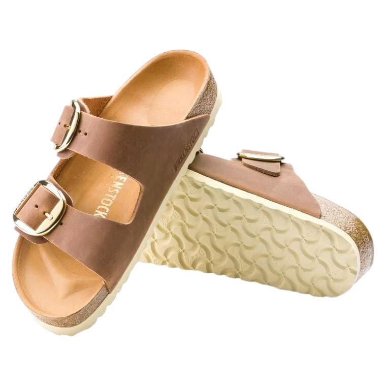 Birkenstock Arizona Big Buckle doppia fibbia pelle oliata cognac 