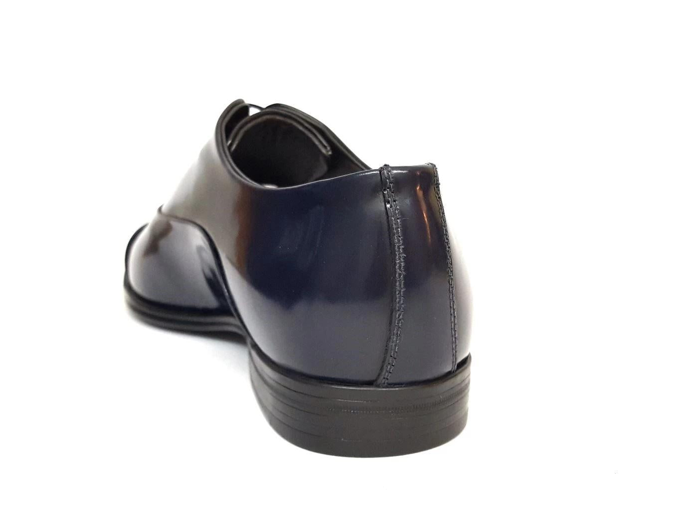 Scarpa Oxford uomo Corvari 3504 in pelle spazzolata blu 