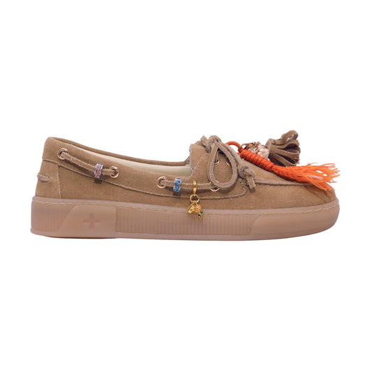 Gio+ Federica Moka scarpa donna in camoscio cuoio con suola sneaker 