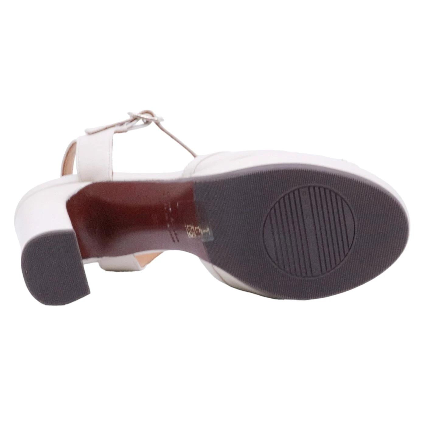 Chie Mihara sandalo donna in pelle bianco latte con fiore 