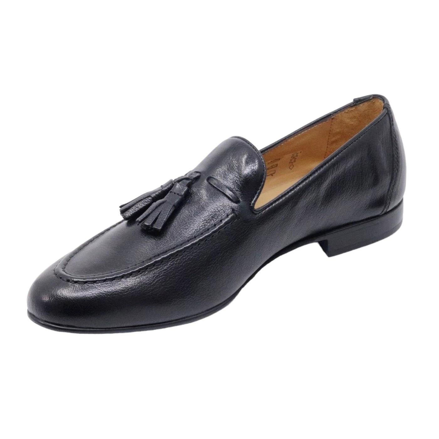 Mocassino uomo Antica Cuoieria 22678 in pelle nera 