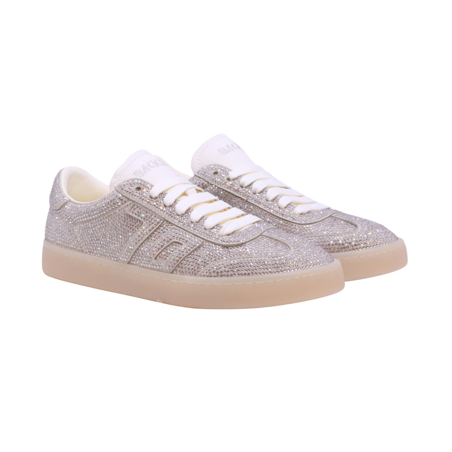 Back 70 108041 sneaker donna in camoscio con strass argento fondo cassetta leggero 