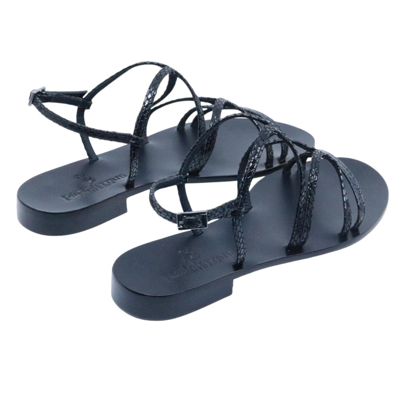 Sandalo caprese Paolo Ferrara CR3026 in pelle nera 