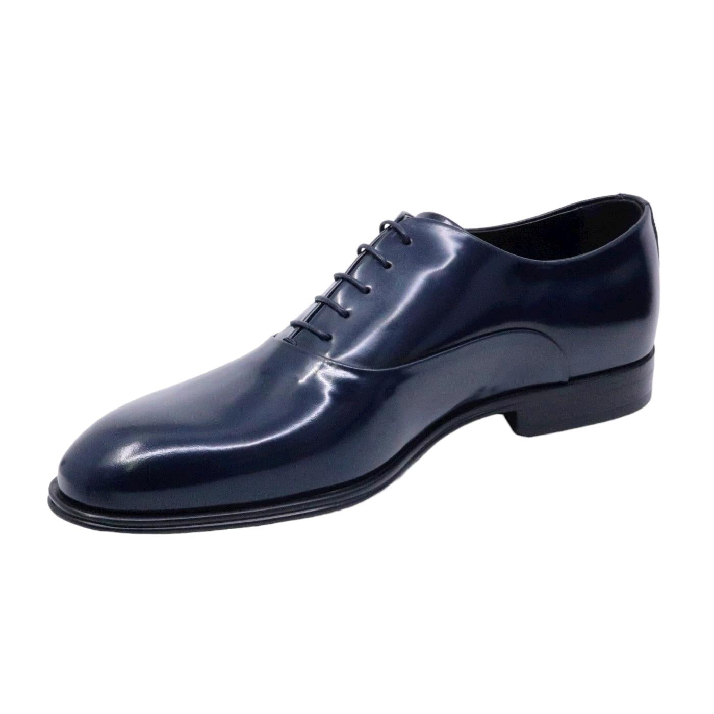 Scarpa Oxford uomo Corvari in pelle spazzolata blu 