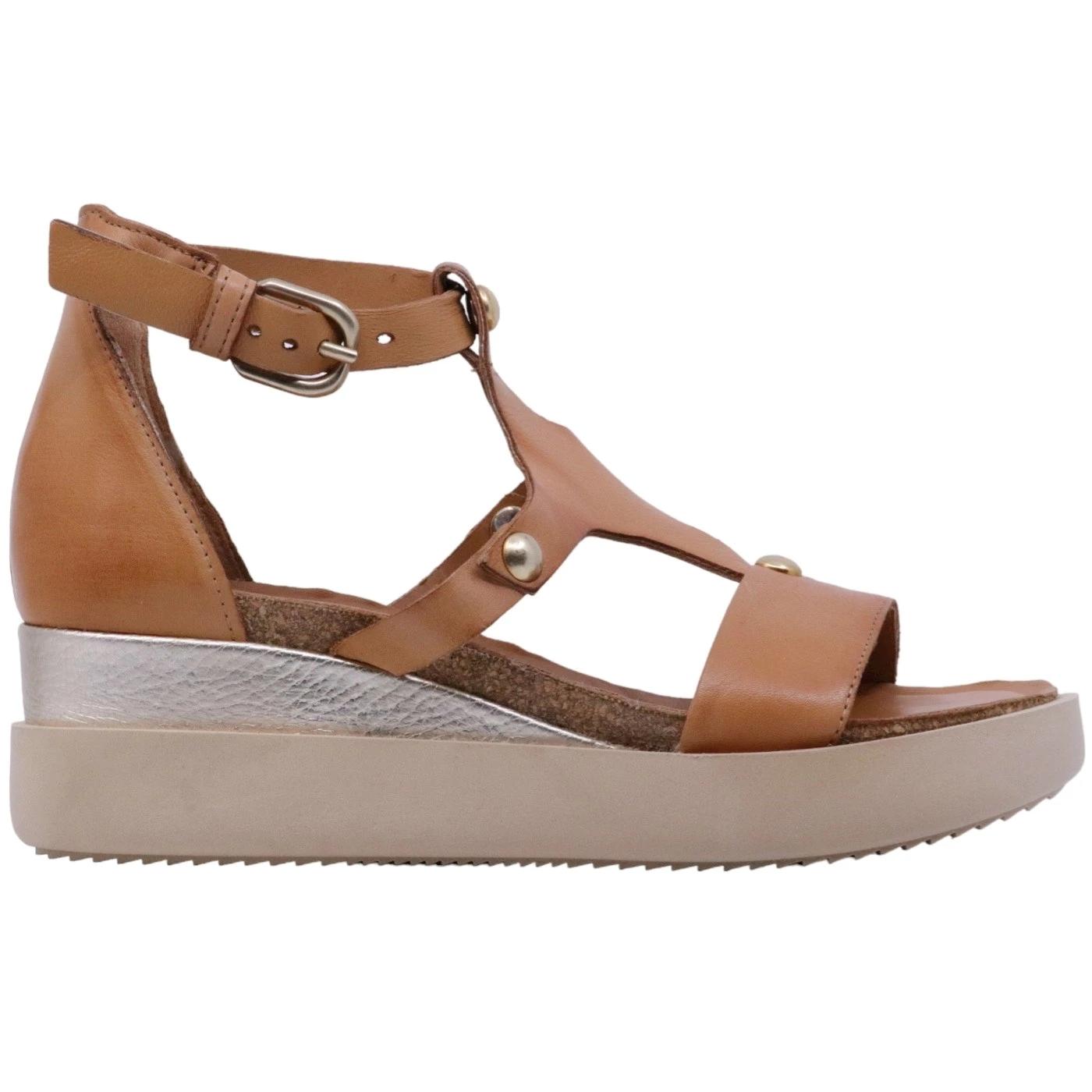 Sandalo zeppa Mjus T18014 in pelle cuoio 