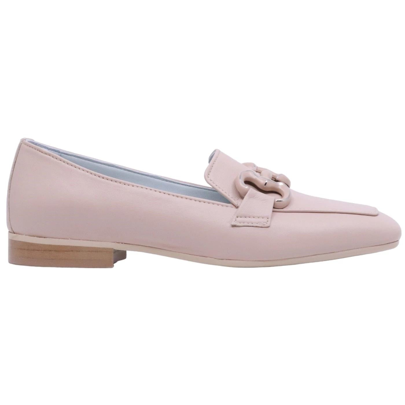 Mocassino donna Poesie Veneziane PRKG1 in pelle di colore nude con morsetto 