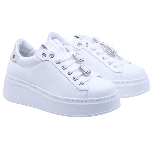 Sneaker donna Gio+ PIA266A in pelle bianca 