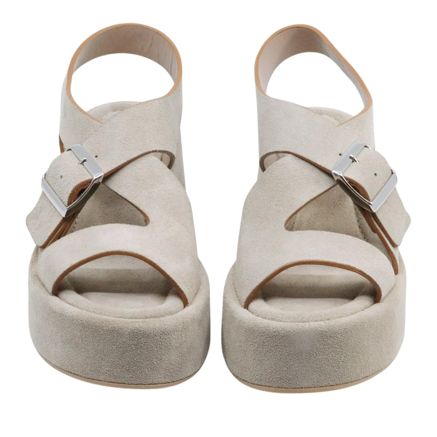 Sandalo zeppa Curiositè 2761 in camoscio taupe 